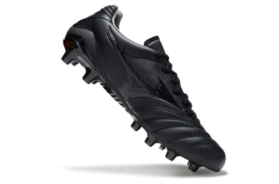 Men's Mizuno Morelia Neo 4 FG Firm Ground Low-Tops Football Boots - Black/Black