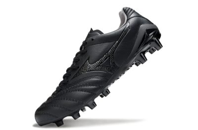 Men's Mizuno Morelia Neo 4 FG Firm Ground Low-Tops Football Boots - Black/Black