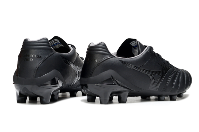 Men's Mizuno Morelia Neo 4 FG Firm Ground Low-Tops Football Boots - Black/Black