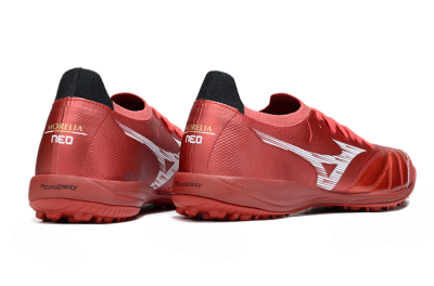 Men's Mizuno Morelia Neo 4 TF Artificial Turf Low-Tops Football Shoes - Red/White/Black