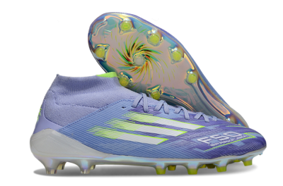 Men's Adidas F50 Elite Mid FG Firm Ground High-Tops Football Boots - Blue/Silver/Gold