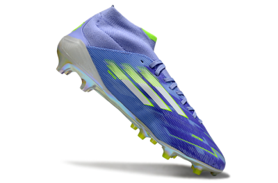 Men's Adidas F50 Elite Mid FG Firm Ground High-Tops Football Boots - Blue/Silver/Gold