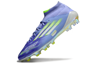 Men's Adidas F50 Elite Mid FG Firm Ground High-Tops Football Boots - Blue/Silver/Gold