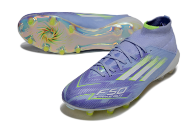 Men's Adidas F50 Elite Mid FG Firm Ground High-Tops Football Boots - Blue/Silver/Gold