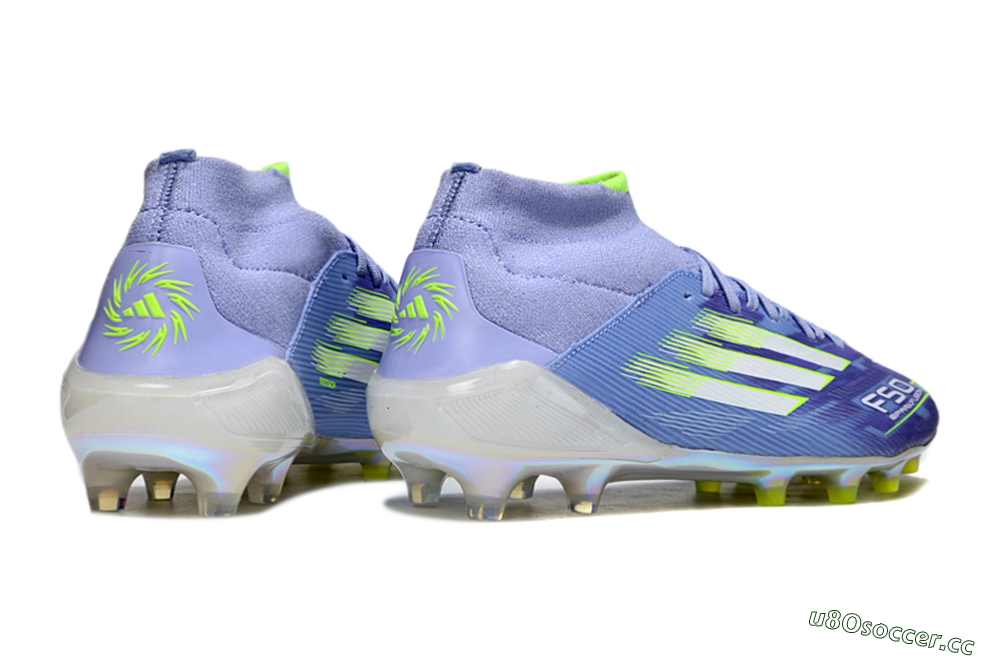 Men's Adidas F50 Elite Mid FG Firm Ground High-Tops Football Boots - Blue/Silver/Gold 6