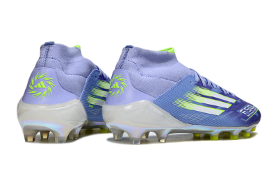 Men's Adidas F50 Elite Mid FG Firm Ground High-Tops Football Boots - Blue/Silver/Gold