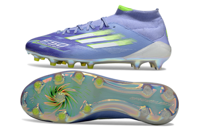 Men's Adidas F50 Elite Mid FG Firm Ground High-Tops Football Boots - Blue/Silver/Gold