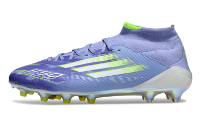 Men's Adidas F50 Elite Mid FG Firm Ground High-Tops Football Boots - Blue/Silver/Gold