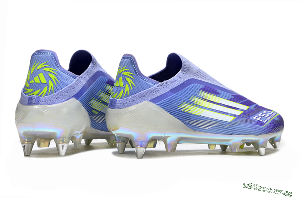 Men's Adidas F50 Elite Laceless SG Soft Ground Low-Tops Football Boots - Blue/Silver/Gold 6
