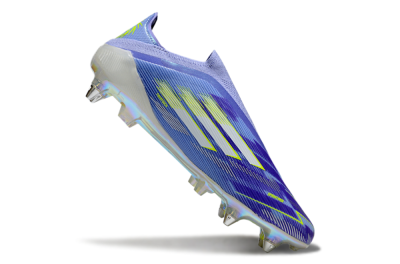 Men's Adidas F50 Elite Laceless SG Soft Ground Low-Tops Football Boots - Blue/Silver/Gold
