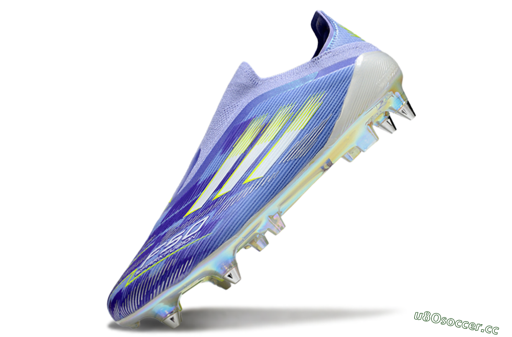 Men's Adidas F50 Elite Laceless SG Soft Ground Low-Tops Football Boots - Blue/Silver/Gold 5