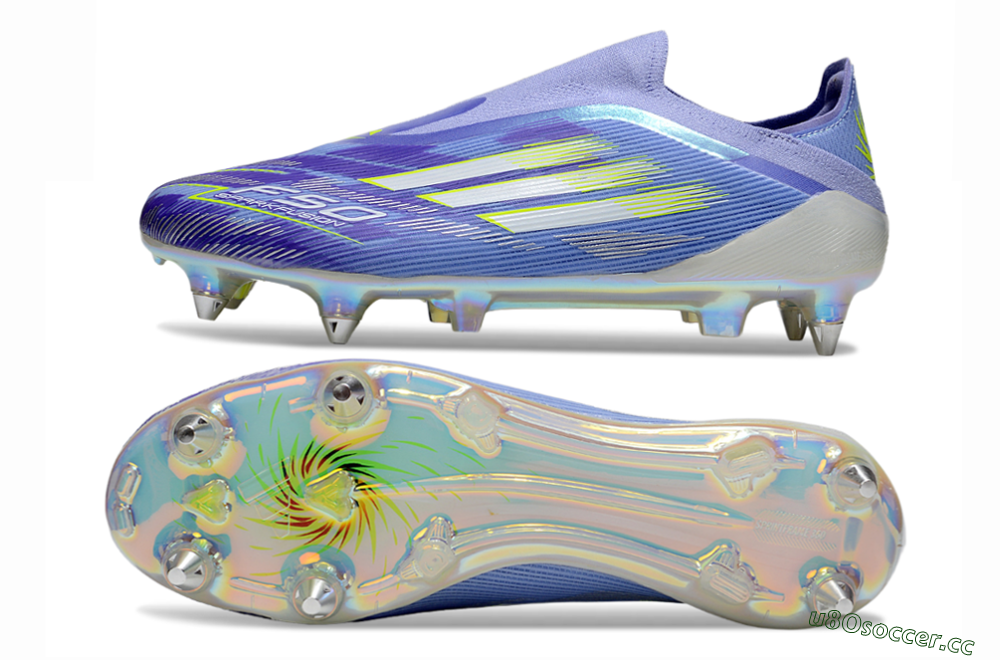 Men's Adidas F50 Elite Laceless SG Soft Ground Low-Tops Football Boots - Blue/Silver/Gold 1