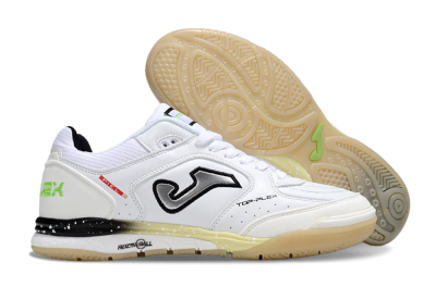 Men's Joma Top Flex IC Indoor & Futsal Low-Tops Football Shoes - White/Silver/Yellow