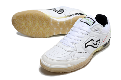 Men's Joma Top Flex IC Indoor & Futsal Low-Tops Football Shoes - White/Silver/Yellow