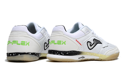 Men's Joma Top Flex IC Indoor & Futsal Low-Tops Football Shoes - White/Silver/Yellow