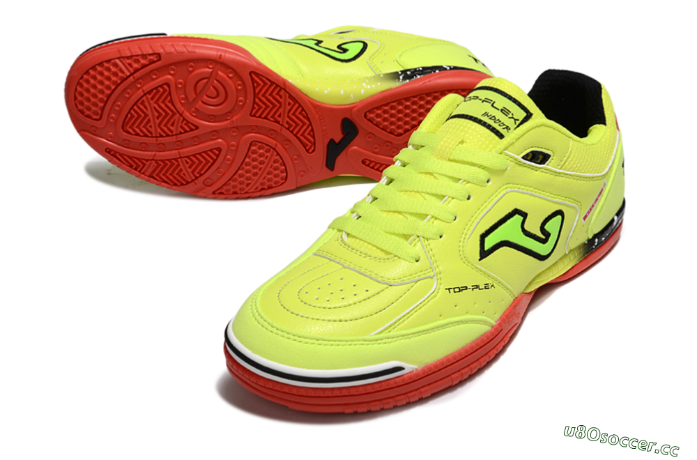 Men's Joma Top Flex IC Indoor & Futsal Low-Tops Football Shoes - Yellow/Black/Red 3