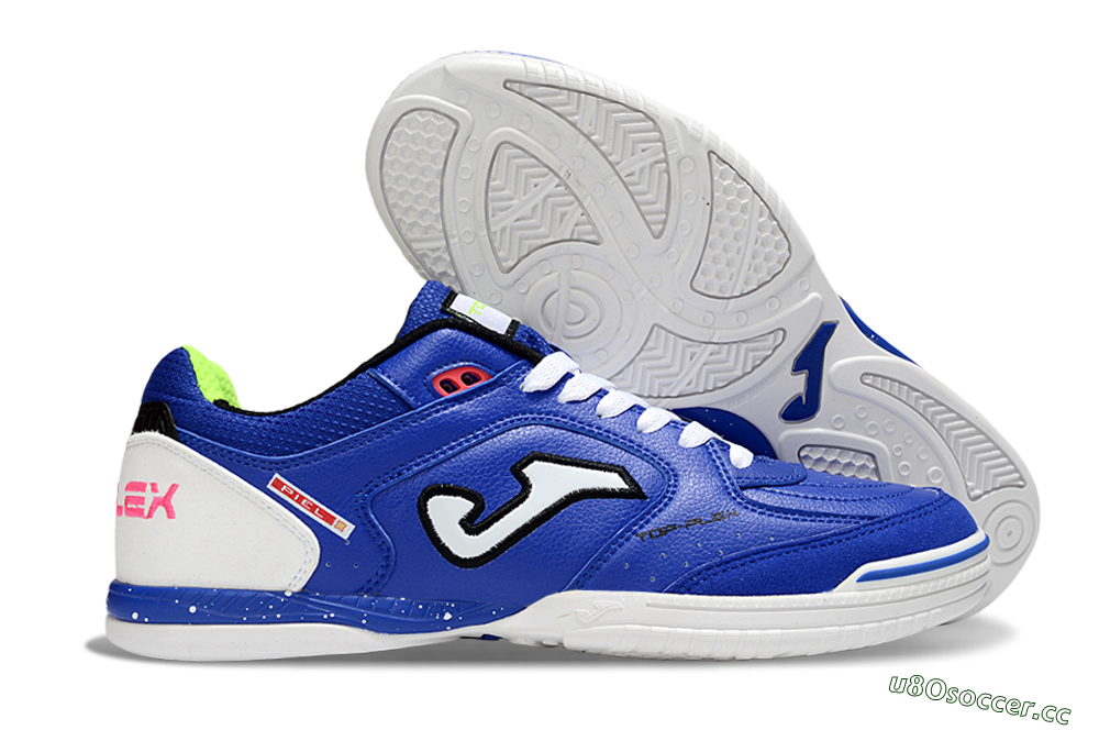 Men's Joma Top Flex IC Indoor & Futsal Low-Tops Football Shoes - Blue/White/Red 2