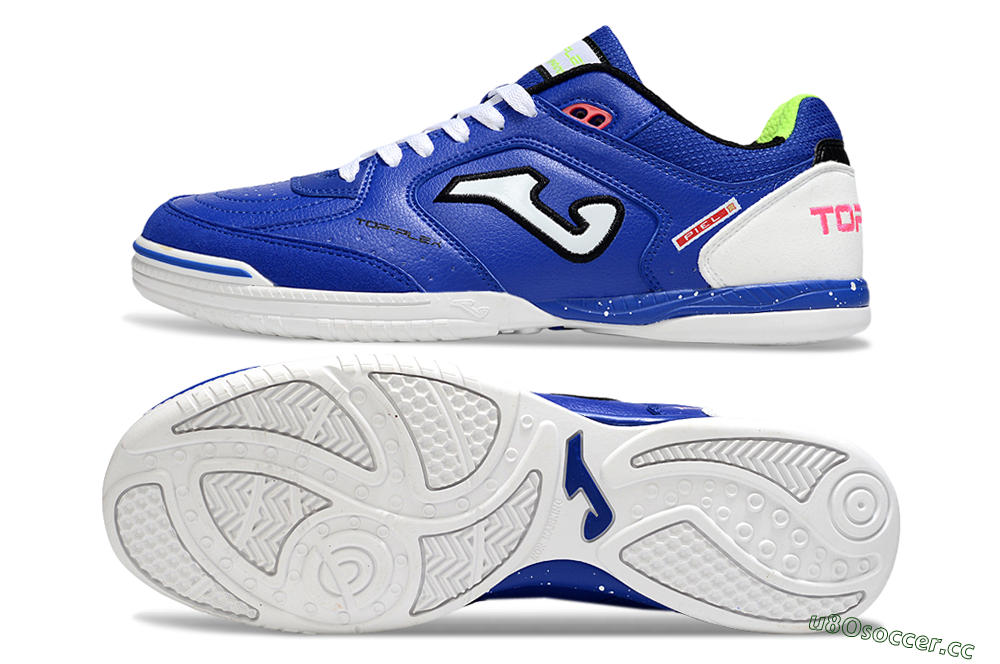 Men's Joma Top Flex IC Indoor & Futsal Low-Tops Football Shoes - Blue/White/Red 1