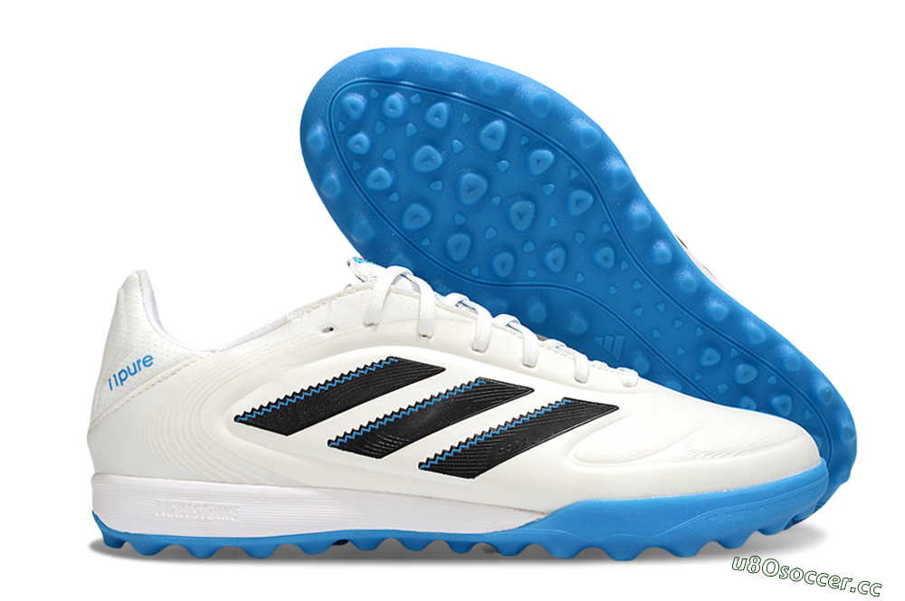 Men's Adidas Copa 11 Pure TF Artificial Turf Low-Tops Football Shoes - White/Black/Blue 2