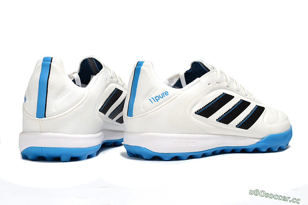 Men's Adidas Copa 11 Pure TF Artificial Turf Low-Tops Football Shoes - White/Black/Blue 6