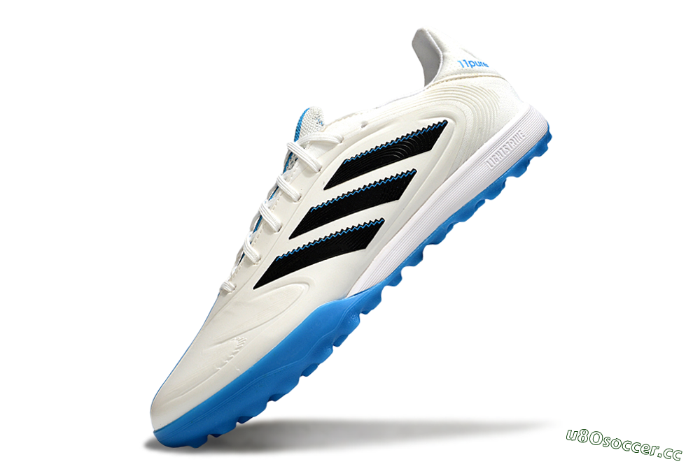 Men's Adidas Copa 11 Pure TF Artificial Turf Low-Tops Football Shoes - White/Black/Blue 5