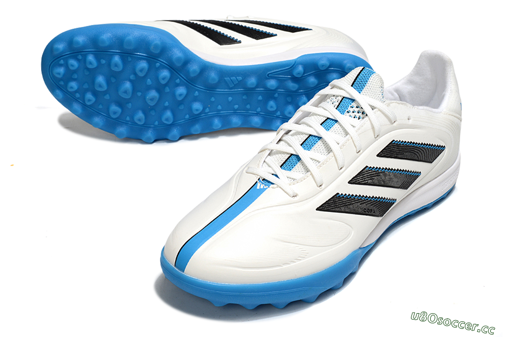 Men's Adidas Copa 11 Pure TF Artificial Turf Low-Tops Football Shoes - White/Black/Blue 3