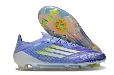 Unisex Adidas F50 Elite FG Firm Ground Low-Tops Football Boots - Blue/Silver/Gold