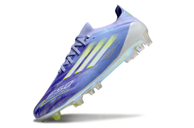 Unisex Adidas F50 Elite FG Firm Ground Low-Tops Football Boots - Blue/Silver/Gold