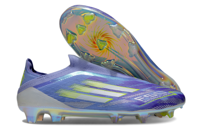 Unisex Adidas F50 Elite Laceless FG Firm Ground Low-Tops Football Boots - Blue/Silver/Gold