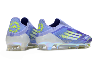 Unisex Adidas F50 Elite Laceless FG Firm Ground Low-Tops Football Boots - Blue/Silver/Gold