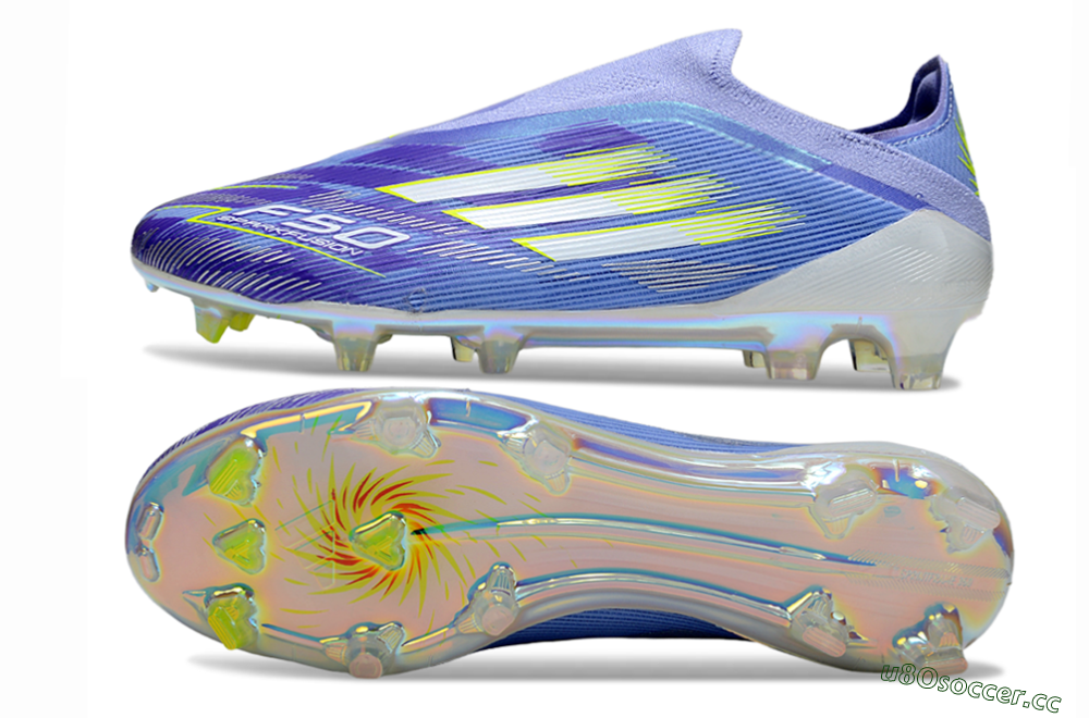 Unisex Adidas F50 Elite Laceless FG Firm Ground Low-Tops Football Boots - Blue/Silver/Gold 1