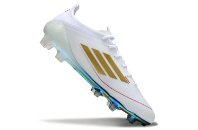 Unisex Adidas F50 Elite FG Firm Ground Low-Tops Football Boots - White/Green/Yellow
