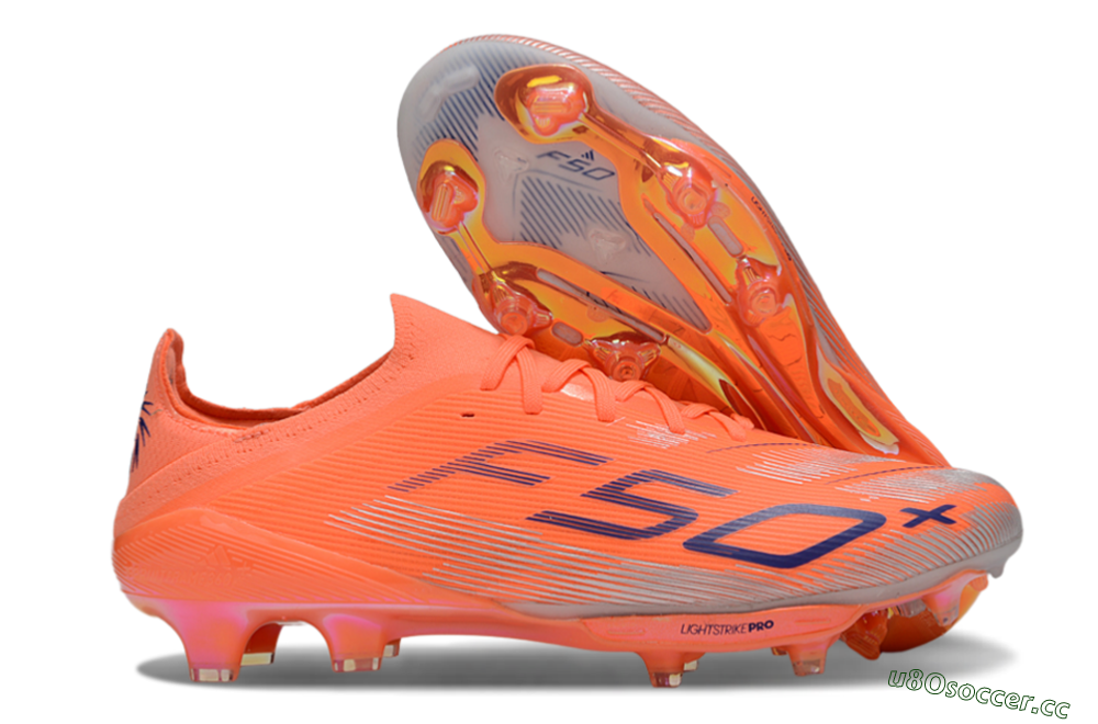 Men's Adidas F50+ Lightstrike Pro FG Firm Ground Low-Tops Football Boots - Red/Blue/Silver 2