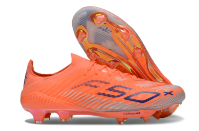 Men's Adidas F50+ Lightstrike Pro FG Firm Ground Low-Tops Football Boots - Red/Blue/Silver