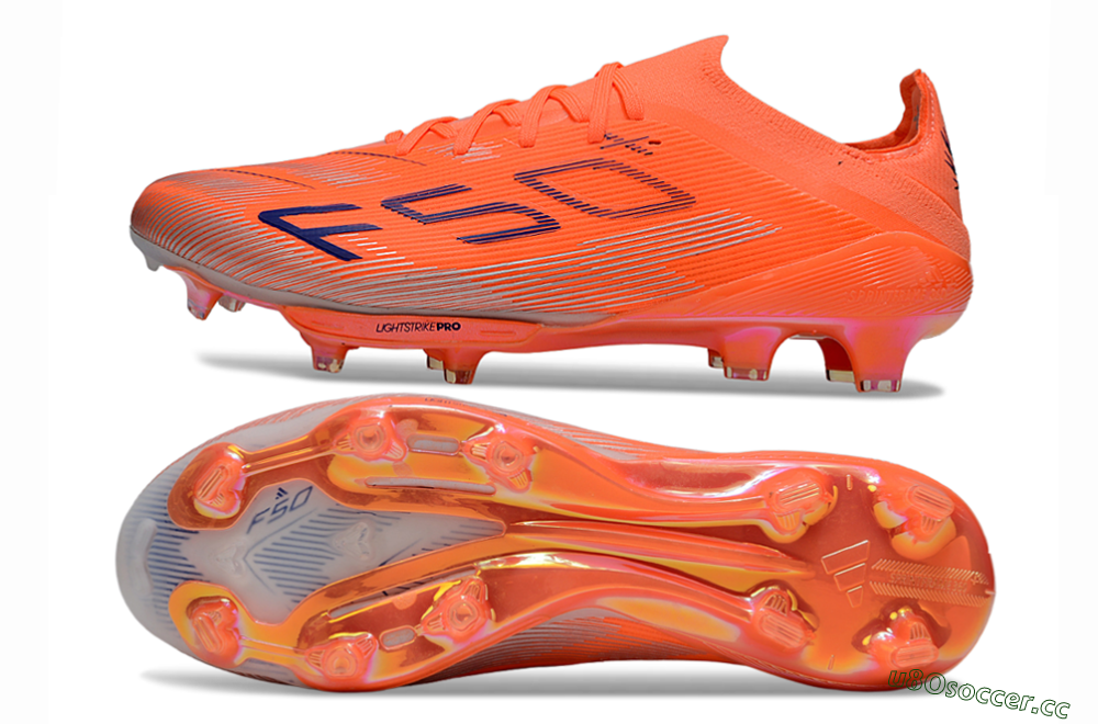 Men's Adidas F50+ Lightstrike Pro FG Firm Ground Low-Tops Football Boots - Red/Blue/Silver 1