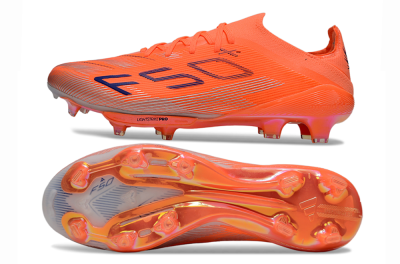 Men's Adidas F50+ Lightstrike Pro FG Firm Ground Low-Tops Football Boots - Red/Blue/Silver