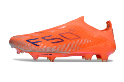 Men's Adidas F50+ Lightstrike Pro Laceless FG Firm Ground Low-Tops Football Boots - Red/Blue/Silver