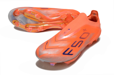 Men's Adidas F50+ Lightstrike Pro Laceless FG Firm Ground Low-Tops Football Boots - Red/Blue/Silver