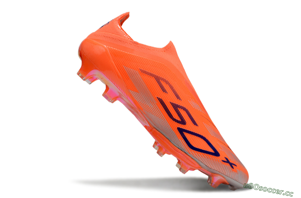 Men's Adidas F50+ Lightstrike Pro Laceless FG Firm Ground Low-Tops Football Boots - Red/Blue/Silver 4