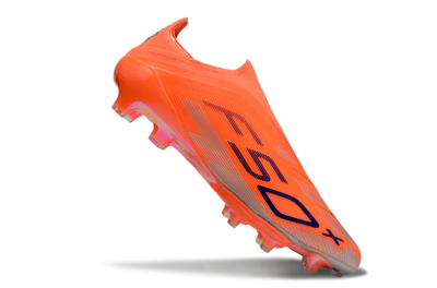Men's Adidas F50+ Lightstrike Pro Laceless FG Firm Ground Low-Tops Football Boots - Red/Blue/Silver