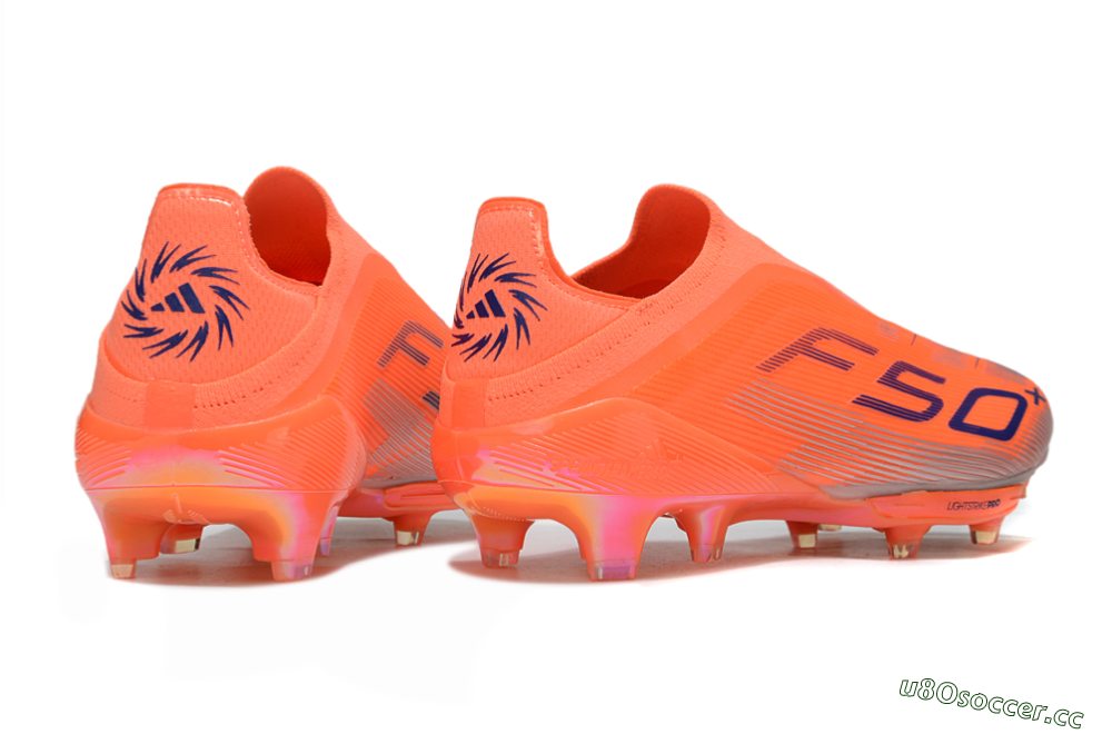 Men's Adidas F50+ Lightstrike Pro Laceless FG Firm Ground Low-Tops Football Boots - Red/Blue/Silver 6