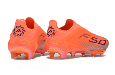 Men's Adidas F50+ Lightstrike Pro Laceless FG Firm Ground Low-Tops Football Boots - Red/Blue/Silver