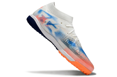Men's Puma Future 8 Ultimate TF Artificial Turf Low-Tops Football Shoes - Whtie/Blue/Red