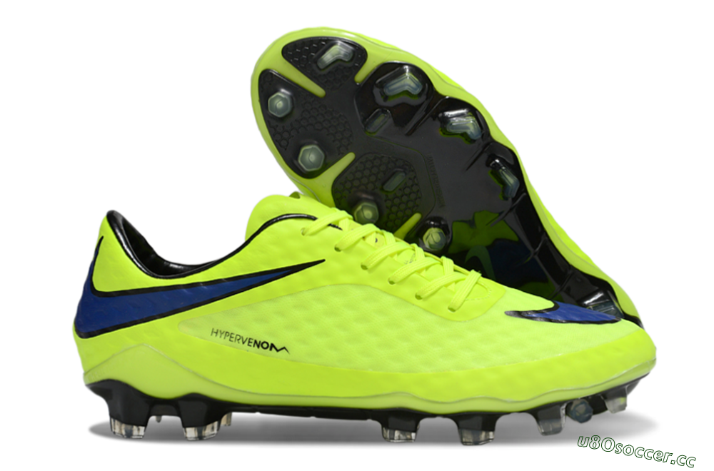 Men's Nike Hypervenom Phantom FG Firm Ground Low-Tops Football Boots - Yellow/Blue/Black 2