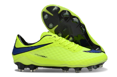 Men's Nike Hypervenom Phantom FG Firm Ground Low-Tops Football Boots - Yellow/Blue/Black