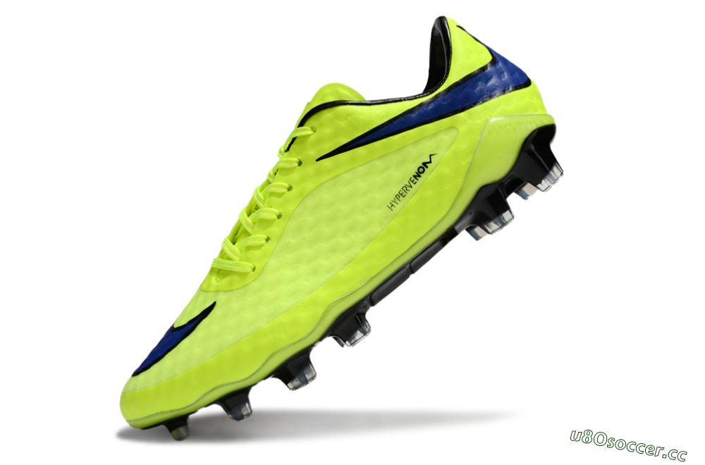 Men's Nike Hypervenom Phantom FG Firm Ground Low-Tops Football Boots - Yellow/Blue/Black 5