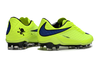 Men's Nike Hypervenom Phantom FG Firm Ground Low-Tops Football Boots - Yellow/Blue/Black