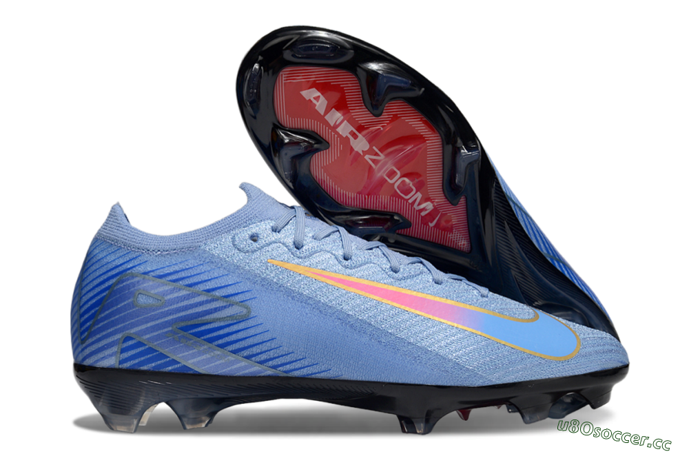Unisex Nike Air Zoom Mercurial Vapor 16 Elite FG Firm Ground Low-Tops Football Boots - Blue/Pink/Gold 2