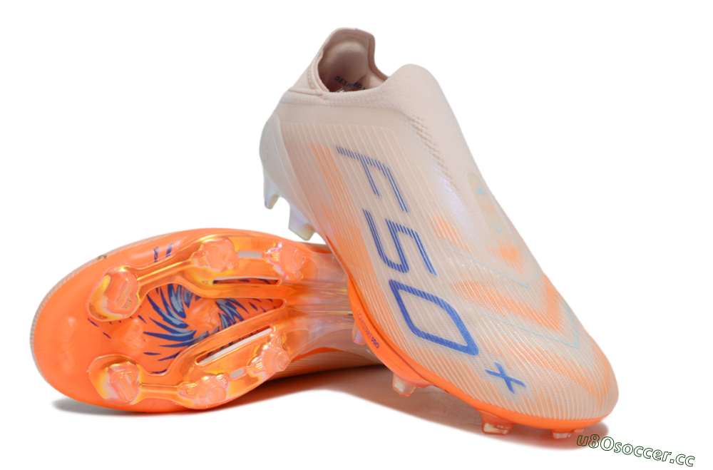Unisex Adidas F50+ Lightstrike Pro Laceless FG Firm Ground Low-Tops Football Boots - Red/Blue/White 3