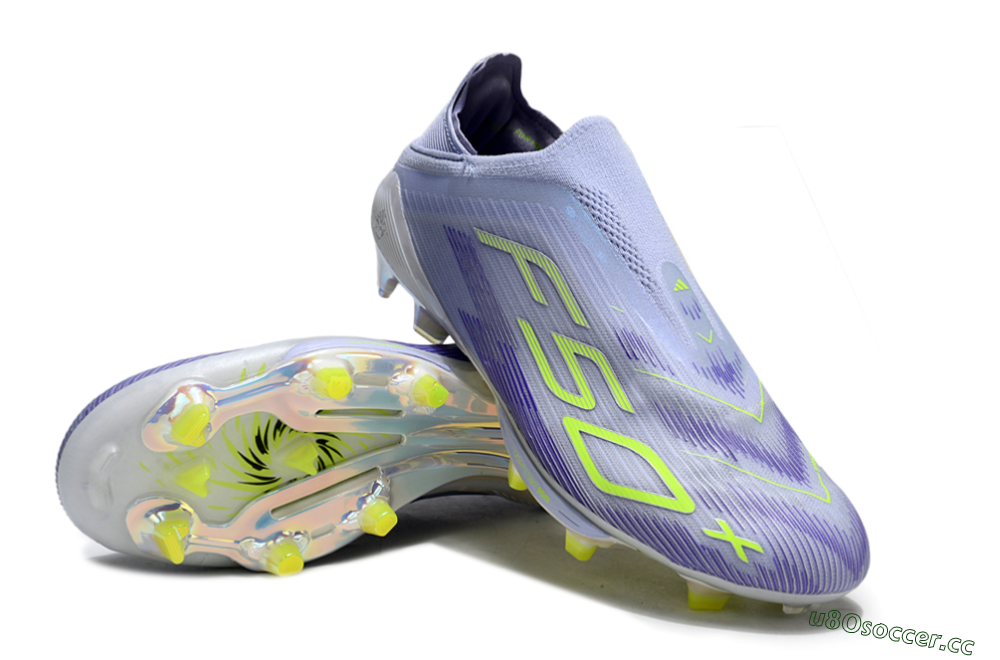 Unisex Adidas F50+ Lightstrike Pro Laceless FG Firm Ground Low-Tops Football Boots - Blue/Yellow/White 3
